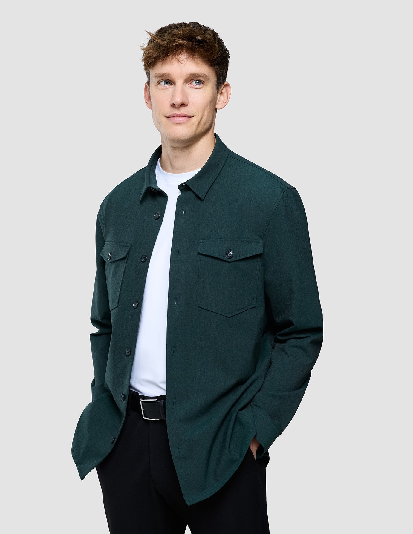 Essential Overshirt Pine Green